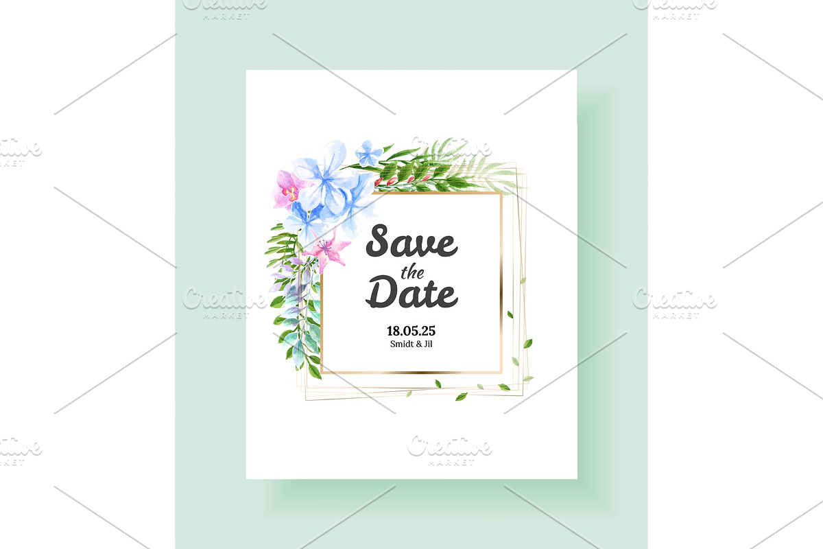 Wedding Invitation card, save in Illustrations - product preview 8