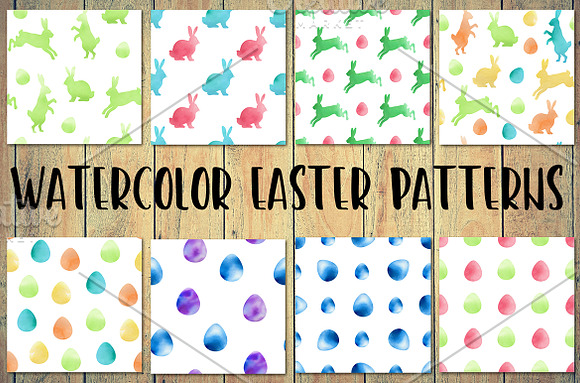 Watercolor Vector Easter Design Kit in Illustrations - product preview 1