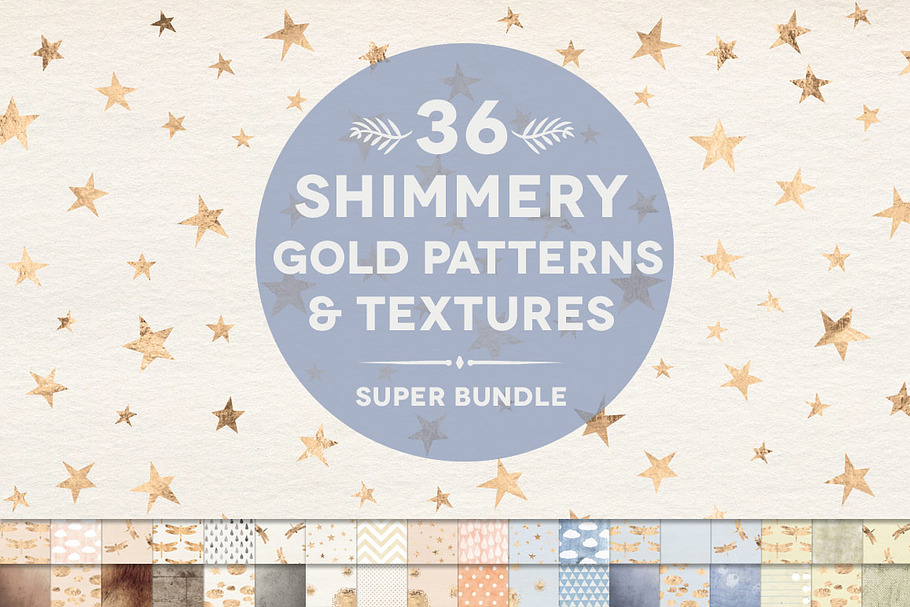 36 Shimmery Gold & Textured Patterns