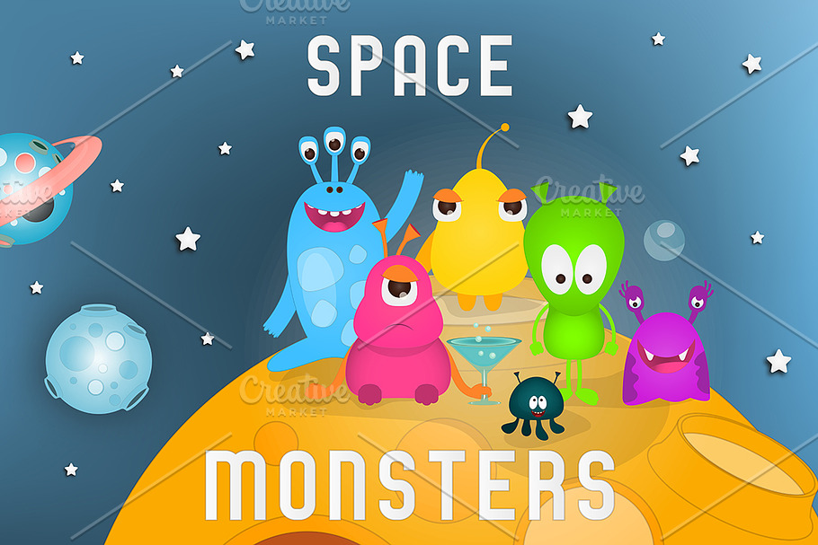 Space Monsters in Illustrations - product preview 8