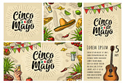 Cinco de Mayo lettering and mexican