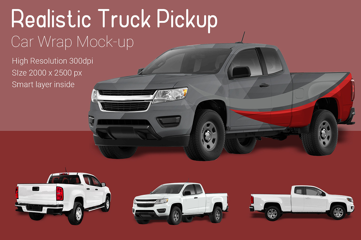 Truck Pickup Mock-Up in Branding Mockups - product preview 8