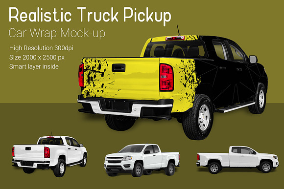 Truck Pickup Mock-Up in Branding Mockups - product preview 2