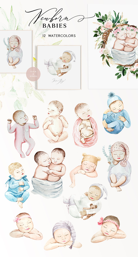 Newborn Creator & Baby Shower in Illustrations - product preview 2