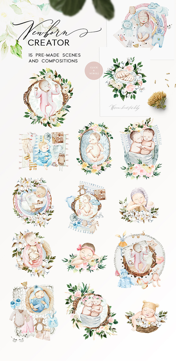 Newborn Creator & Baby Shower in Illustrations - product preview 11