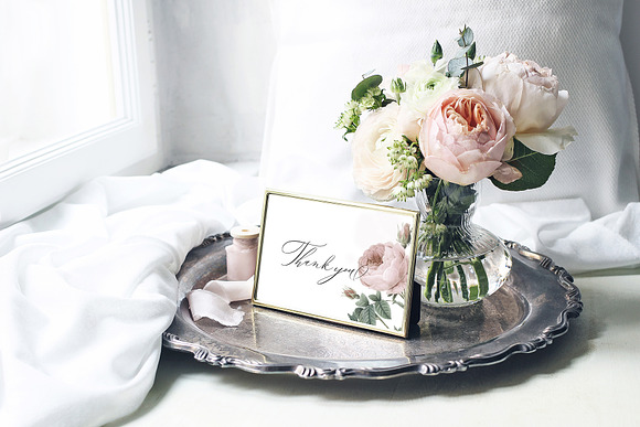 English roses wedding mockups photos in Print Mockups - product preview 6
