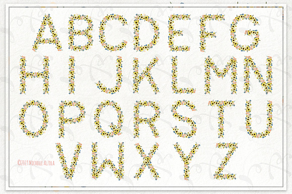 Sunflowers LETTERS Vector & Clipart in Illustrations - product preview 1