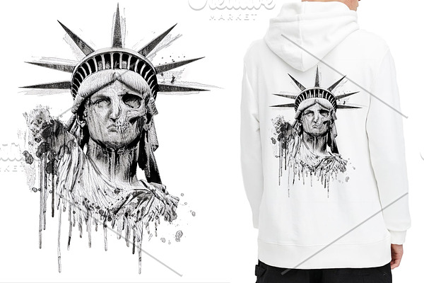 T-shirt graphic.Statue of Liberty