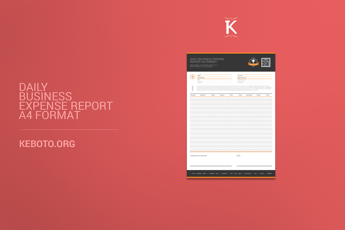 Daily Business Expense Report A4 in Templates - product preview 8