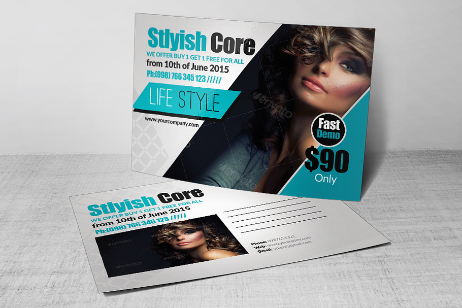 Stylish Postcard Template in Postcard Templates - product preview 8