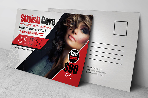 Stylish Postcard Template in Postcard Templates - product preview 1