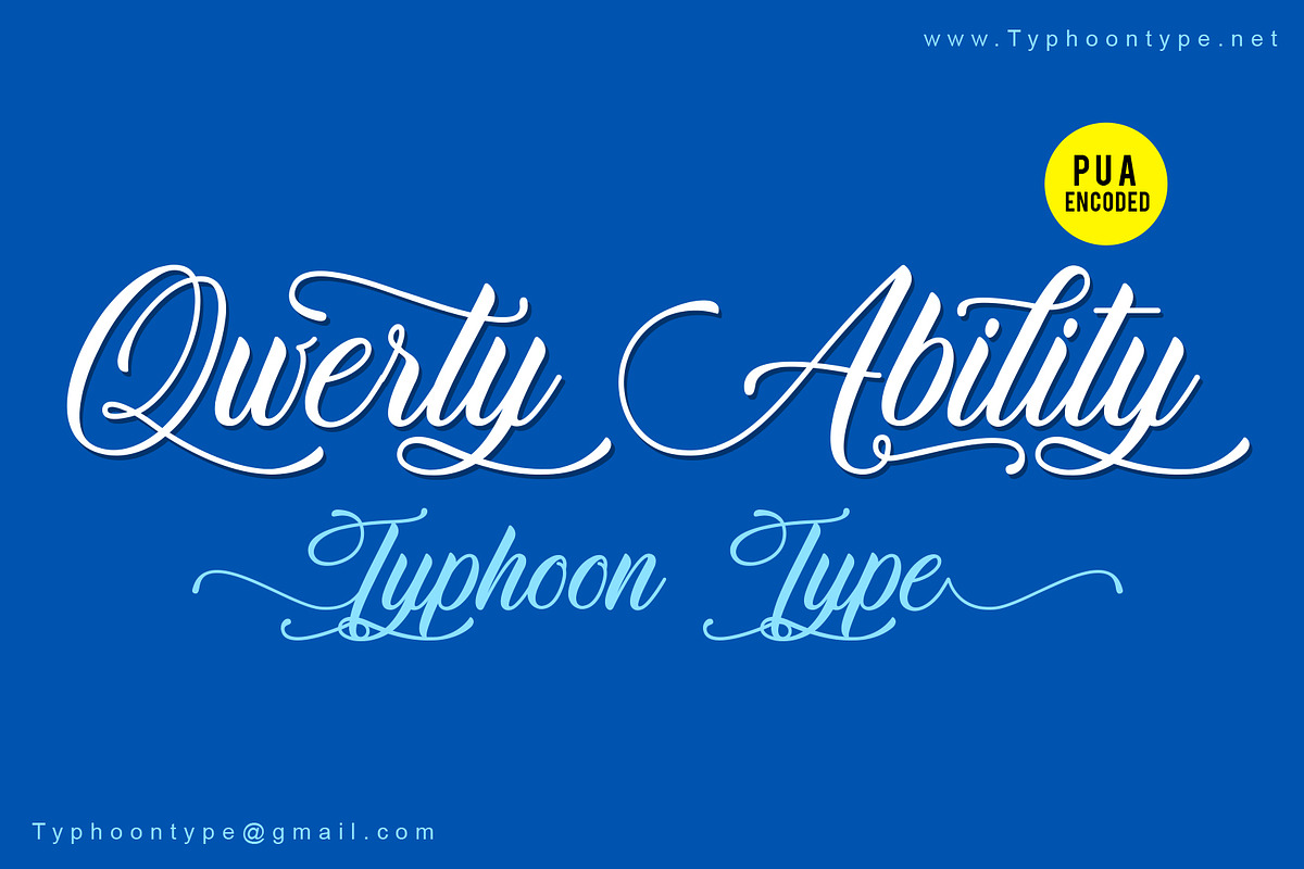 Qwerty Ability font in Script Fonts - product preview 8