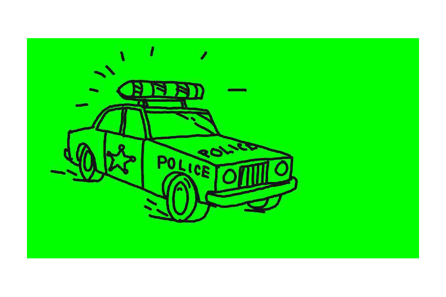 Animation Police Patrol Car Speeding