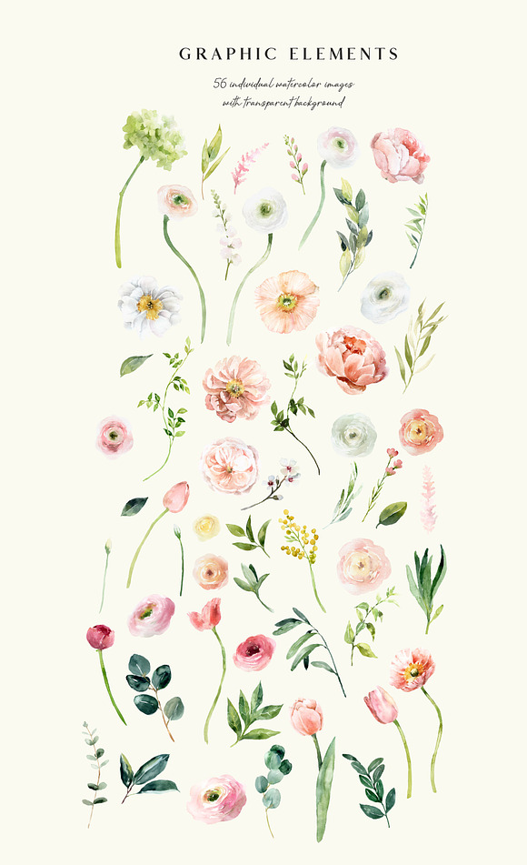 SPRING collection - watercolor set in Illustrations - product preview 5