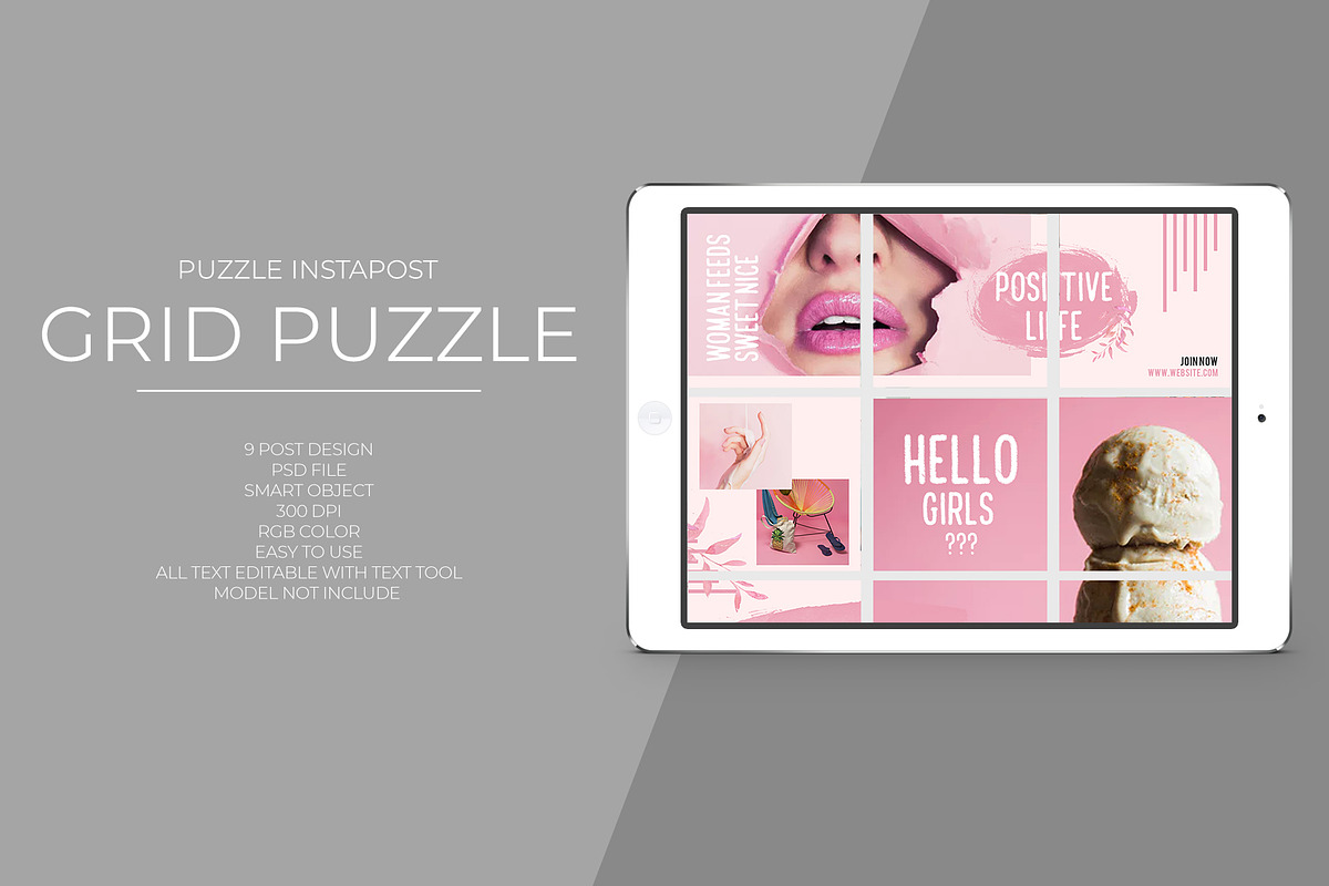 Instagram Puzzle in Instagram Templates - product preview 8