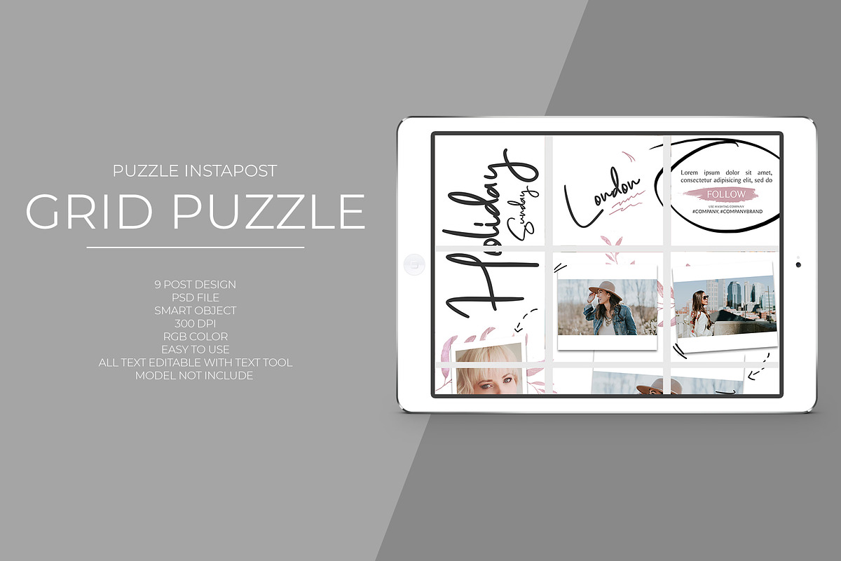 Instagram Puzzle in Instagram Templates - product preview 8