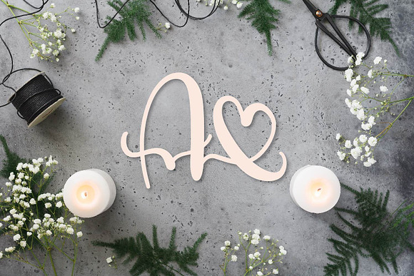 Heart Monogram Font - Hand Lettered in Display Fonts - product preview 9