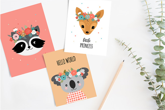 Summer Babies - set of cute animals in Illustrations - product preview 5