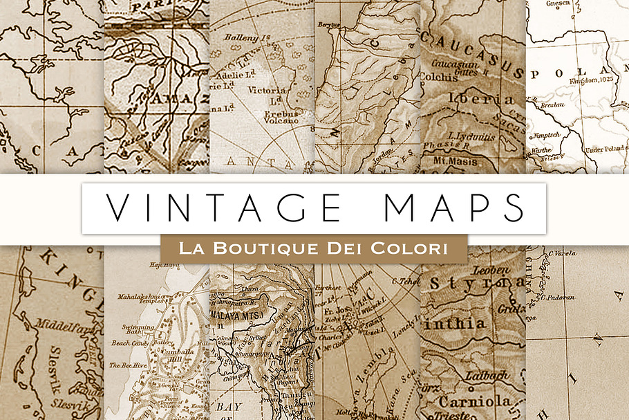 Vintage Map Digital Papers