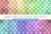 Watercolour Hearts Digital Papers