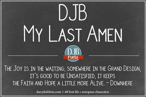 DJB My Last Amen font in Sans-Serif Fonts - product preview 1