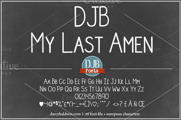 DJB My Last Amen font in Sans-Serif Fonts - product preview 2