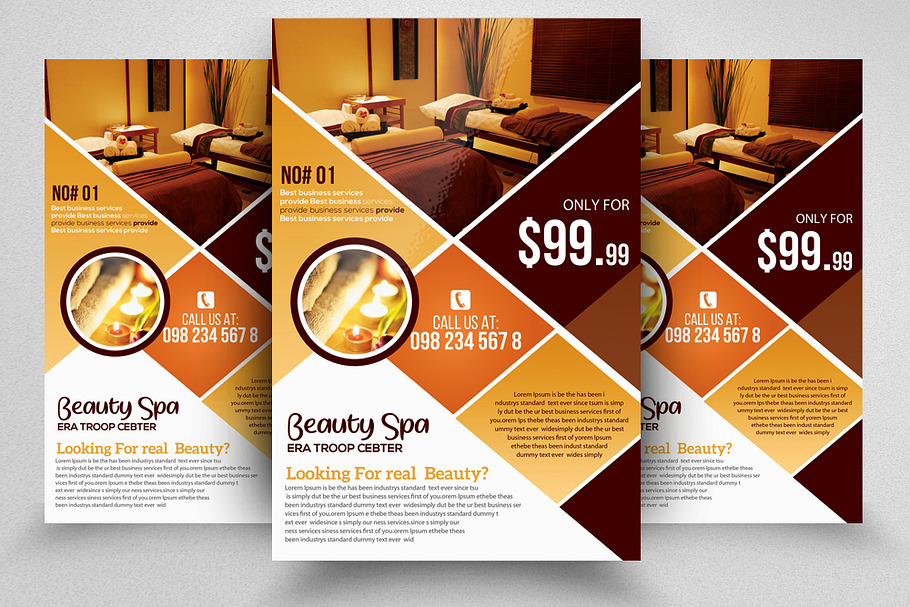 Spa & Beauty Flyer Poster Templates in Flyer Templates - product preview 8