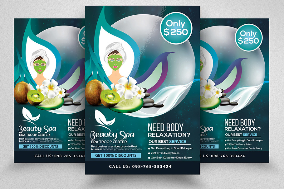 Spa Body Care Poster Flyer Templates in Flyer Templates - product preview 8