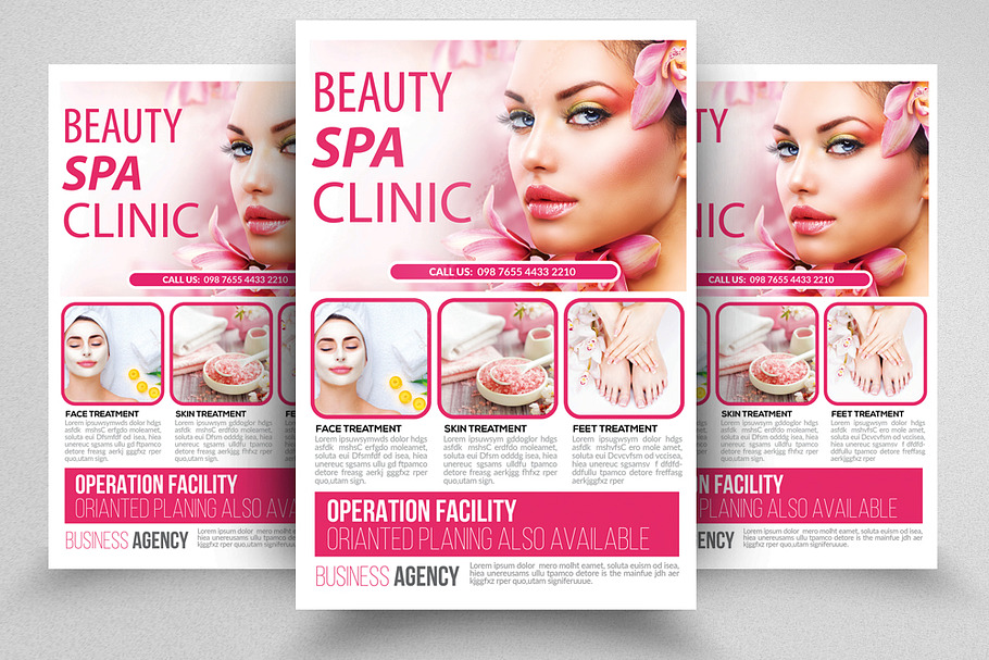 Beauty Spa Clinic Flyer Templates in Flyer Templates - product preview 8