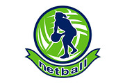 Netball player passing ball