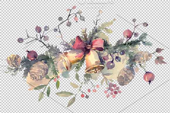 Christmas bouquet Winter joy in Illustrations - product preview 1