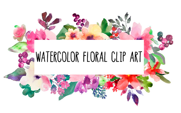 Watercolor flower bundle in Illustrations - product preview 5