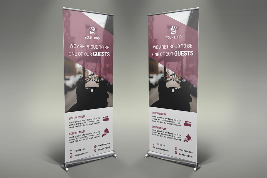 Hotel App Holiday - Roll Up Banner in Presentation Templates - product preview 8