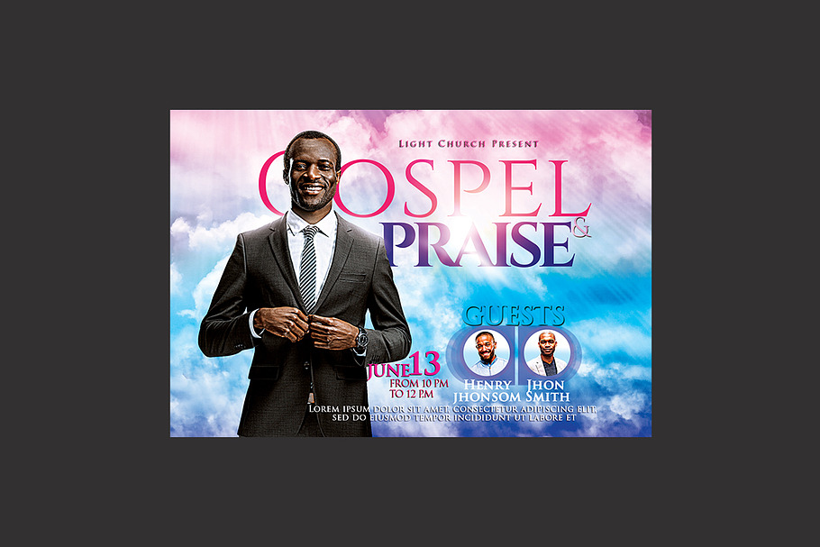Gospel and Praise Church Flyer in Flyer Templates - product preview 8