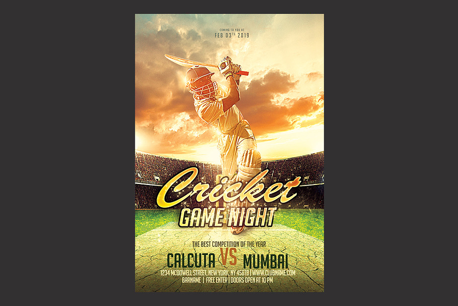Cricket Game Flyer