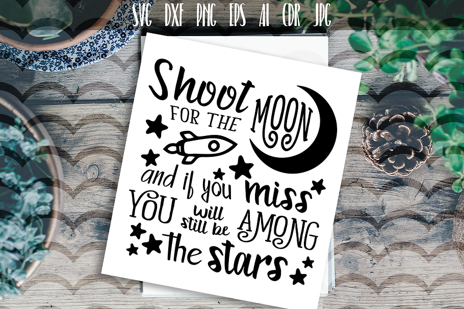 Shoot for the moon SVG Vector in Illustrations - product preview 8