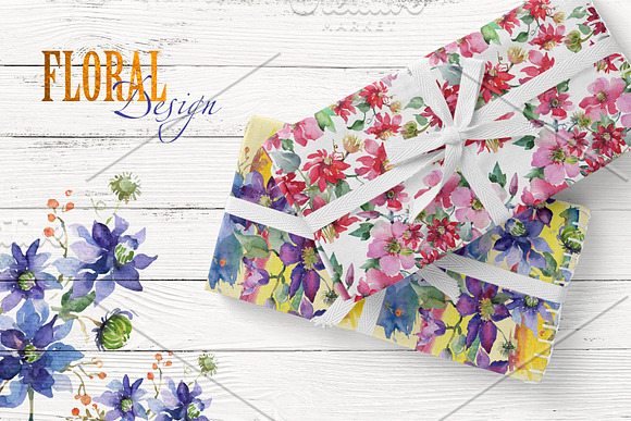 Bright Bouquets Watercolor png in Illustrations - product preview 3