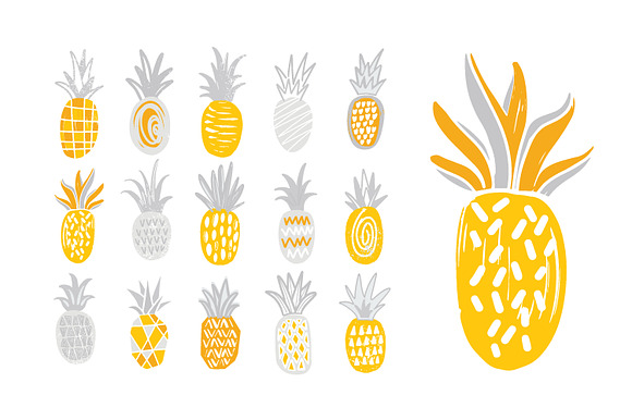 Pineapple set and seamless in Patterns - product preview 1