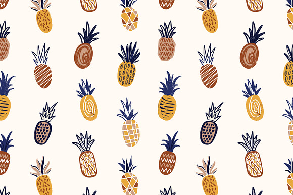 Pineapple set and seamless in Patterns - product preview 8