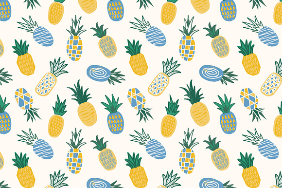 Pineapple set and seamless in Patterns - product preview 9