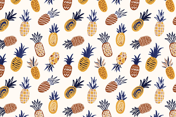 Pineapple set and seamless in Patterns - product preview 10