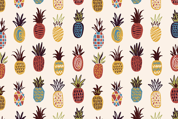 Pineapple set and seamless in Patterns - product preview 11