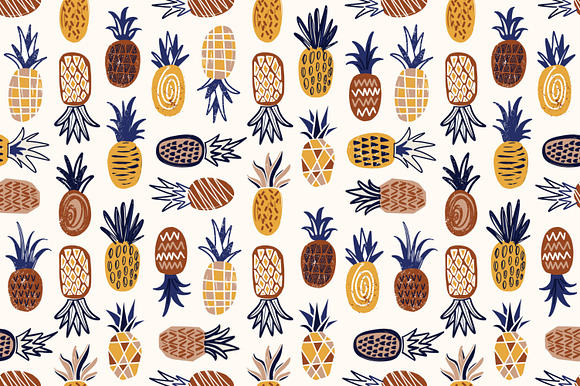 Pineapple set and seamless in Patterns - product preview 13
