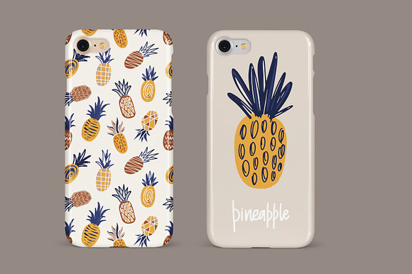Pineapple set and seamless in Patterns - product preview 16