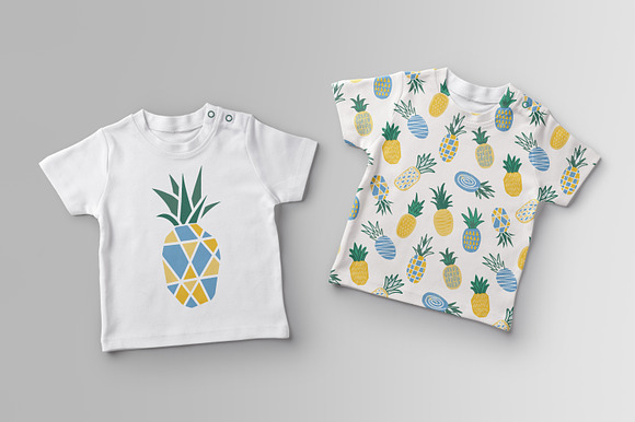 Pineapple set and seamless in Patterns - product preview 17