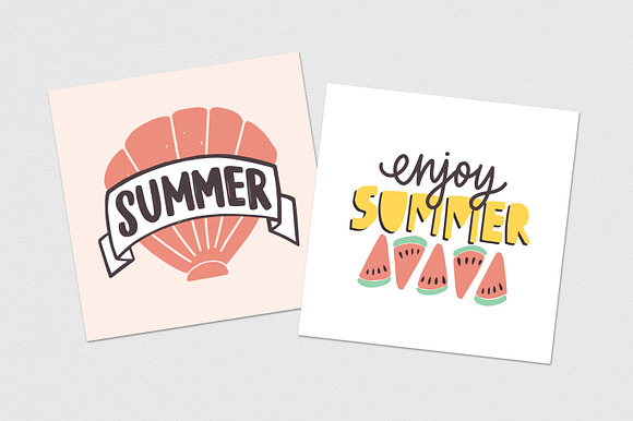 Summer lettering set in Illustrations - product preview 4