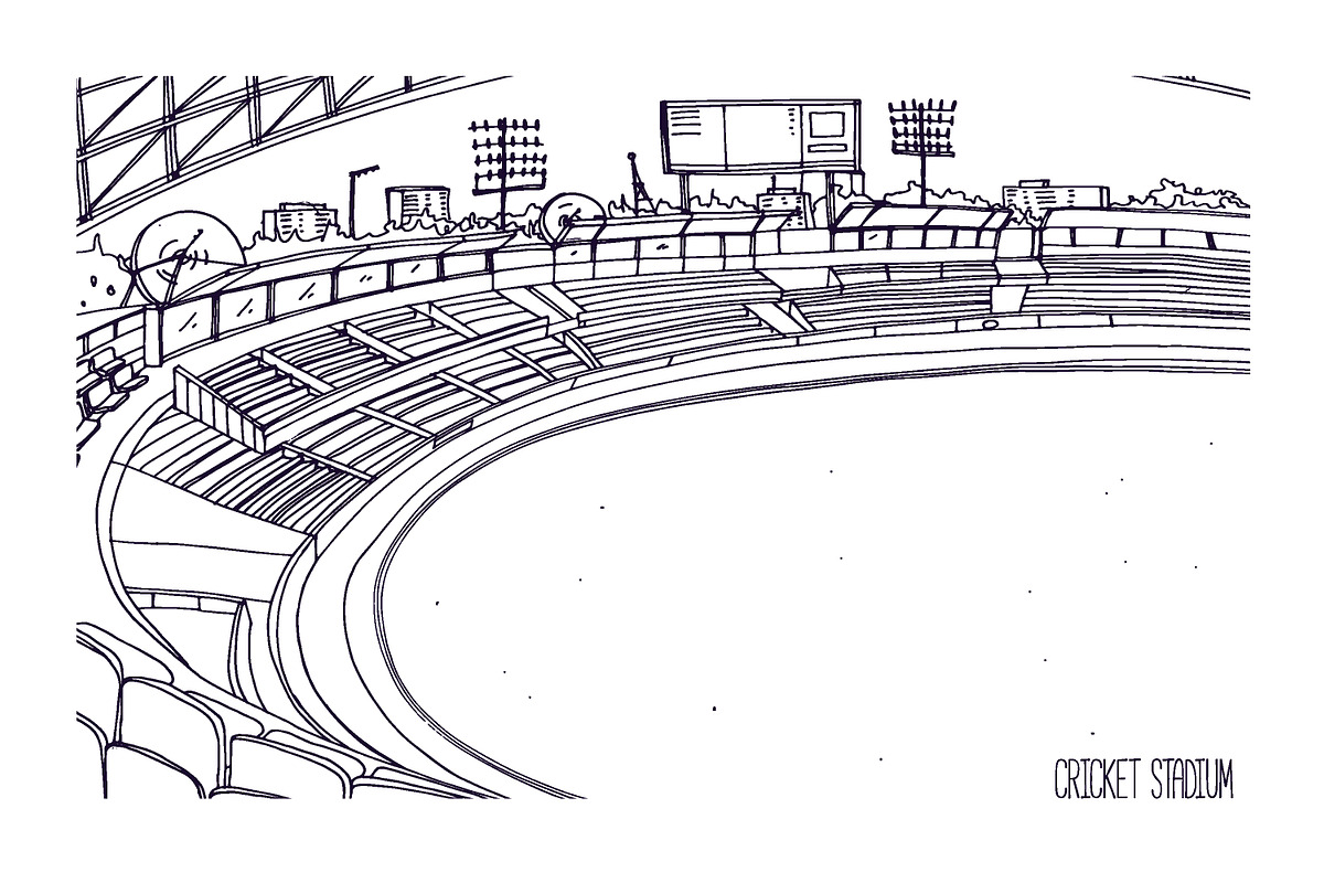 Cricket stadium in Illustrations - product preview 8