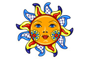 Mexican sun with ornamental flowers.