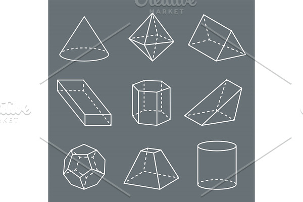 Shapes with Lines Collection Vector