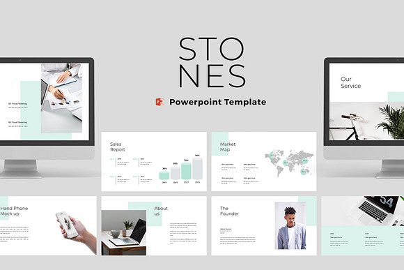 Stones - Modern & Clean Powerpoint in PowerPoint Templates - product preview 6